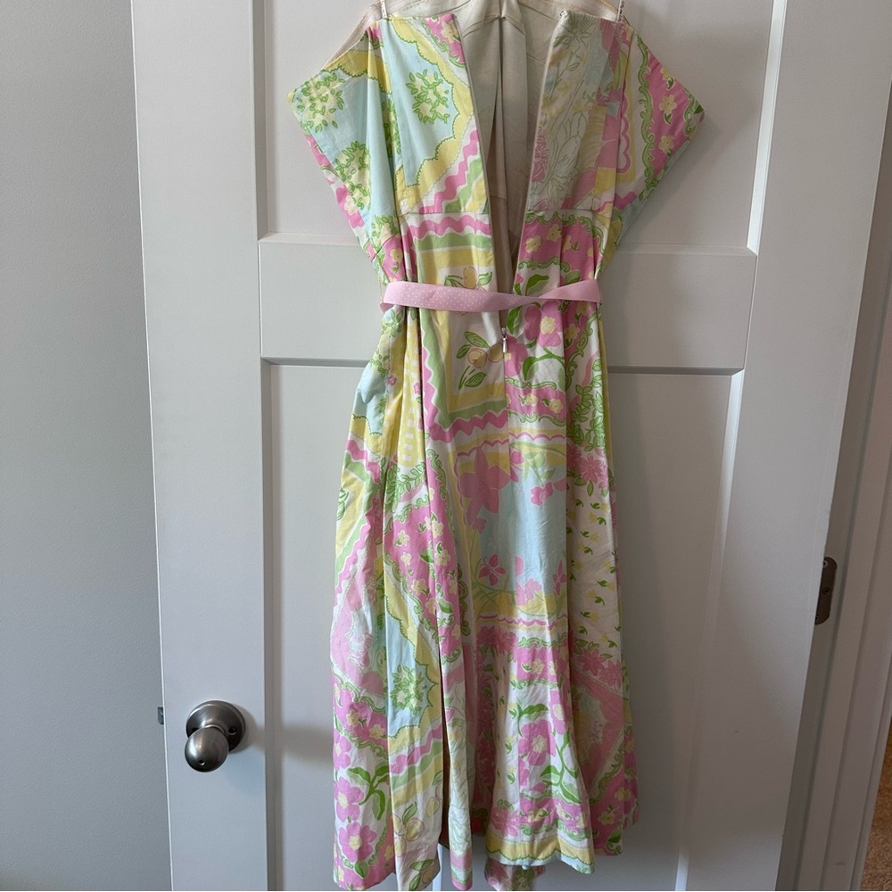 Lilly Pulitzer Pastel Floral Halter Dress Size 14 Cotton Fit & Flare - Picture 8 of 8